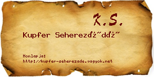 Kupfer Seherezádé névjegykártya